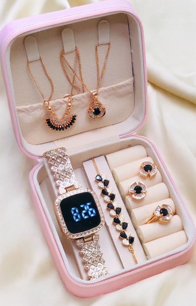 Luxury Rose Gold Watch & Jewelry Gift Set 💎⌚