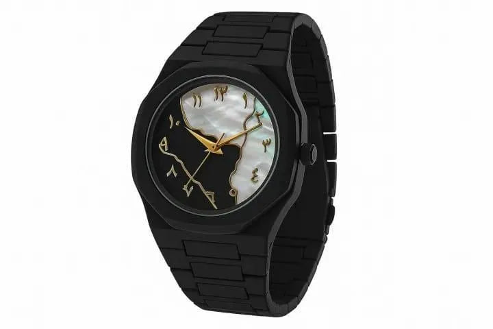 Men's carbon fibre black Arabic Aura